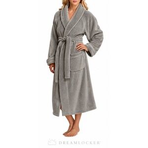 Matouk Cairo Robe Smoke Gray 100% Long-Staple Cotton Terry Cloth M / L E100 NEW